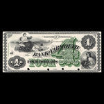 Canada, Bank of Yarmouth, 4 dollars <br /> 1 juillet 1870