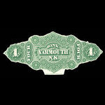 Canada, Bank of Yarmouth, 4 dollars <br /> 1 juillet 1870