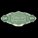Canada, Bank of Yarmouth, 10 dollars <br /> 1 juillet 1870