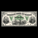 Canada, Western Bank of Canada, 5 dollars <br /> 2 octobre 1882