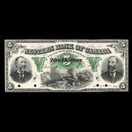 Canada, Western Bank of Canada, 5 dollars <br /> 2 octobre 1882