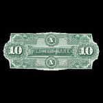 Canada, Western Bank of Canada, 10 dollars <br /> 2 octobre 1882