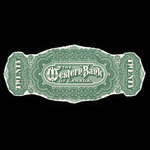 Canada, Western Bank of Canada, 20 dollars <br /> 2 juillet 1890
