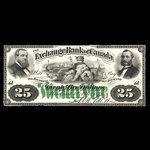 Canada, Exchange Bank of Canada, 25 dollars <br /> 1 novembre 1872