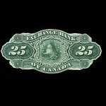 Canada, Exchange Bank of Canada, 25 dollars <br /> 1 novembre 1872