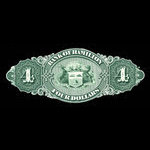 Canada, Bank of Hamilton, 4 dollars <br /> 2 septembre 1872