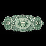 Canada, Bank of Hamilton, 20 dollars <br /> 2 janvier 1873
