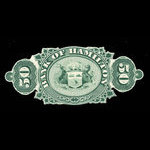 Canada, Bank of Hamilton, 50 dollars <br /> 2 janvier 1872