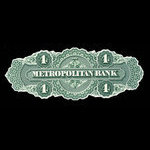 Canada, Metropolitan Bank, 4 dollars <br /> 1872