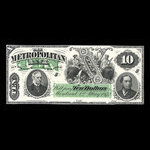 Canada, Metropolitan Bank, 10 dollars <br /> 1 mai 1872