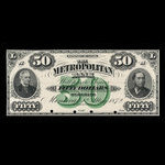 Canada, Metropolitan Bank, 50 dollars <br /> 1 mai 1872