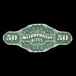 Canada, Metropolitan Bank, 50 dollars <br /> 1872