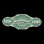 Canada, Metropolitan Bank, 100 dollars <br /> 1872