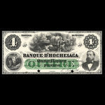 Canada, Banque d'Hochelaga, 4 piastres <br /> 2 janvier 1874