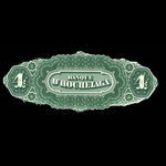 Canada, Banque d'Hochelaga, 4 piastres <br /> 2 janvier 1874