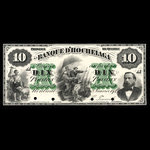 Canada, Banque d'Hochelaga, 10 piastres <br /> 2 janvier 1874