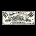 Canada, Royal Canadian Bank, 50 dollars <br /> 2 octobre 1871
