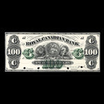 Canada, Royal Canadian Bank, 100 dollars <br /> 2 octobre 1871