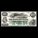 Canada, Dominion Bank, 10 dollars <br /> 1 mai 1871
