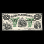 Canada, Banque St. Jean Baptiste, 5 dollars <br /> 24 juin 1875