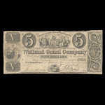 Canada, Welland Canal Company, 5 dollars <br /> 2 septembre 1836