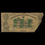 Canada, Commercial Bank of Canada, 1 dollar <br /> 2 janvier 1857