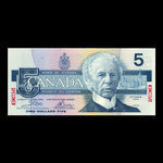 Canada, Banque du Canada, 5 dollars <br /> 1986