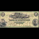 Canada, Bank of Brantford, 2 dollars <br /> 1 novembre 1859