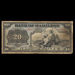 Canada, Bank of Hamilton, 20 dollars <br /> 1 juin 1909