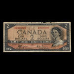 Canada, Banque du Canada, 2 dollars <br /> 1954
