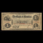 Canada, Banque de Montréal, 1 dollar <br /> 2 janvier 1857