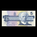 Canada, Banque du Canada, 5 dollars <br /> 1986