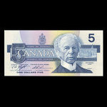 Canada, Banque du Canada, 5 dollars <br /> 1986