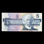 Canada, Banque du Canada, 5 dollars <br /> 1986