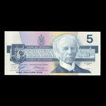 Canada, Banque du Canada, 5 dollars <br /> 1986