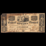 Canada, Banque de Ottawa, 1 dollar <br /> 4 janvier 1838