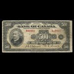 Canada, Banque du Canada, 500 dollars <br /> 1935