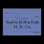 Canada, Compagnie de la Baie d'Hudson, 5 dollars <br /> 1927