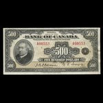 Canada, Banque du Canada, 500 dollars <br /> 1935