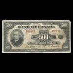 Canada, Banque du Canada, 500 dollars <br /> 1935