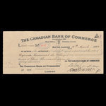 Canada, Canadian Bank of Commerce, 3,000 livres(anglaise) <br /> 14 mars 1924