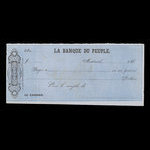 Canada, Banque du Peuple (People's Bank), aucune dénomination <br /> 1869