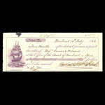 Canada, Banque de Montréal, 1,500 dollars <br /> 15 juillet 1863