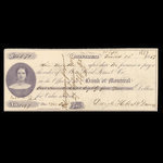 Canada, Banque de Montréal, 185 dollars, 71 cents <br /> 22 mars 1859