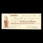 Canada, Banque du Peuple (People's Bank), 372 dollars, 91 cents <br /> 25 octobre 1860