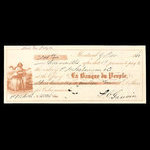 Canada, Banque du Peuple (People's Bank), 314 dollars, 47 cents <br /> 9 novembre 1860