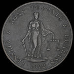 Canada, Lesslie & Sons, 2 pence <br /> 1822