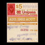 Canada, OC Transpo, 5 dollars <br /> août 1982