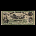 Canada, Commercial Bank of Canada, 1 dollar <br /> 2 janvier 1860