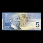 Canada, Banque du Canada, 5 dollars <br /> 2002